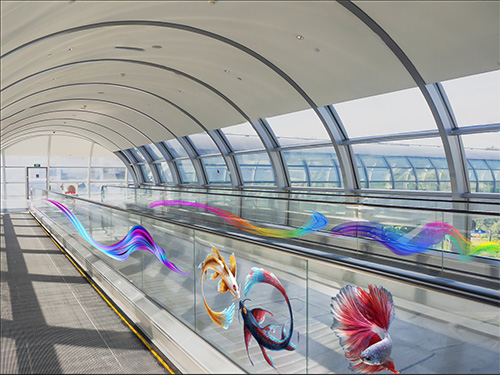 High-speed rail station fence screen